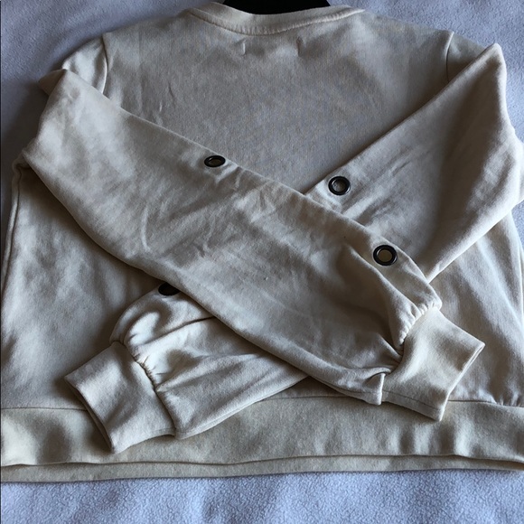 💋WOMEN’S POPSUGAR ANGORA STYLE GROMMET SWEATSHIRT - Picture 7 of 8